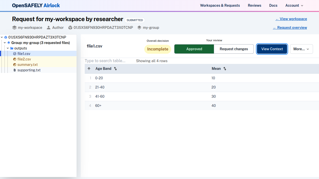 Request file post-approval